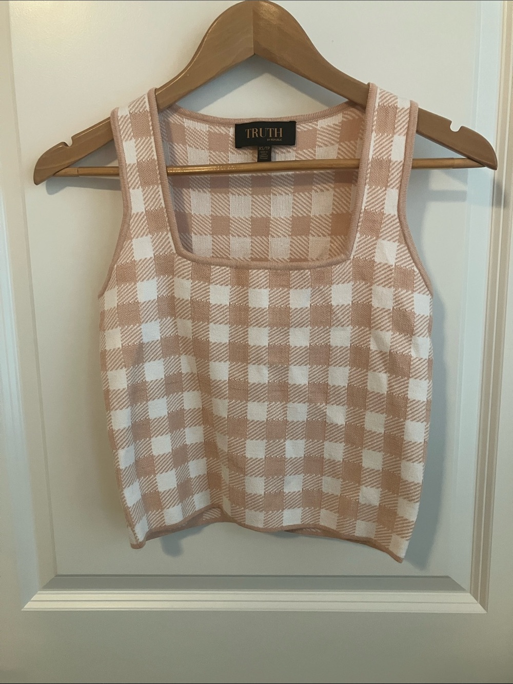 Truth by Republic Gingham-Pattern Knit Top